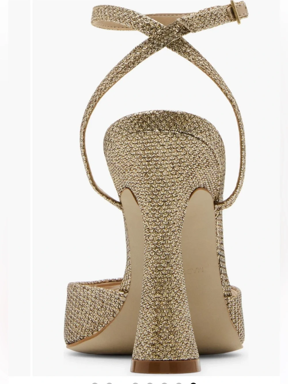 Steve Madden 4.5” Pointy Toe Metallic Gold Ankle-Strap High Heel Sandals NWB